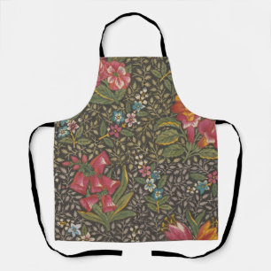 Antique French Toile de Jouy Floral Pattern Apron