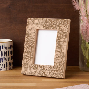 Antique French Toile de Jouy Floral Pattern Etched Frames
