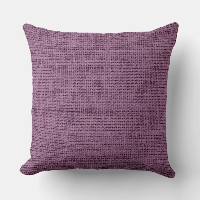 Antique fuchsia burlap linen background throw pillow (Front)