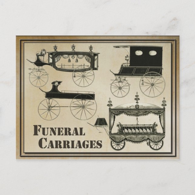 Antique Funeral Carriages Postcard (Front)