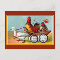 Antique funny chickens duck spool cotton
