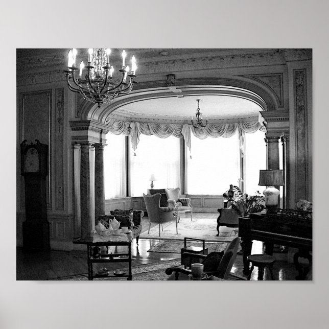 Antique Furniture Vintage Black And White Photo Poster (Front)