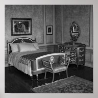 Antique Furniture Vintage  Black White Photo