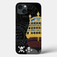 ANTIQUE GALLEON AND PIRATE TREASURE MAPS