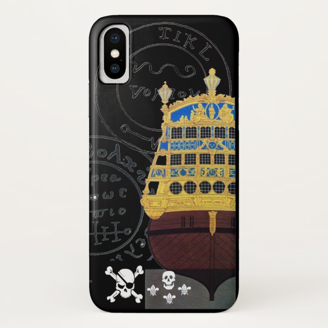 ANTIQUE GALLEON AND PIRATE TREASURE MAPS Case-Mate iPhone CASE (Back)