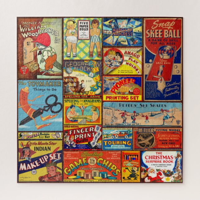 ANTIQUE GAME AND TOY BOX ART JIGSAW PUZZLE (Vertical)