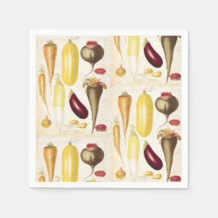 Antique Garden Vegetables Kitchen Art Craft Paper Napkin