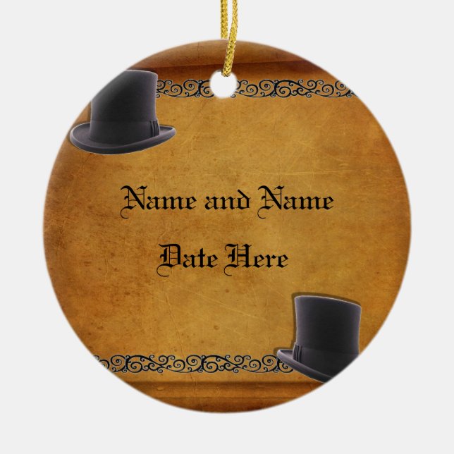 Antique Gay Wedding Custom Ornament Favours (Front)