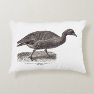 antique German avian print Wildgans wild goose Accent Pillow