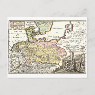 Antique Germania - Old german map Postcard