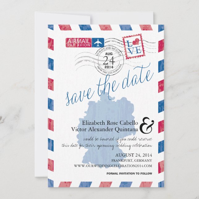 Antique Germany Airmail Save the Date (Front)
