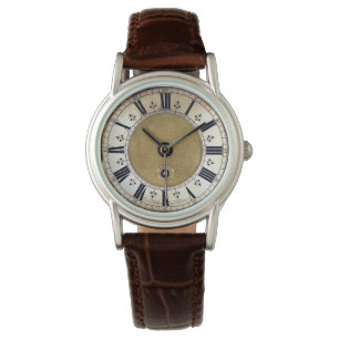 Antique Gilded Look Roman Numbers  Watch