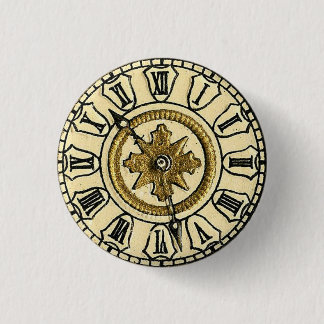 Antique Gilt Clock Face Steampunk 1 Inch Round Button