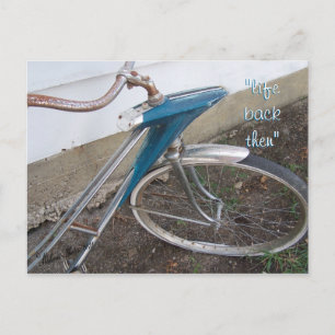 Antique Girl's  Bicycle postcard- customize Postcard