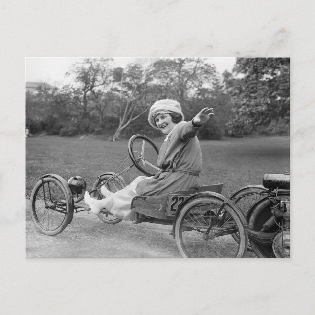 Antique Go Cart, early 1900s Postcard (Front)