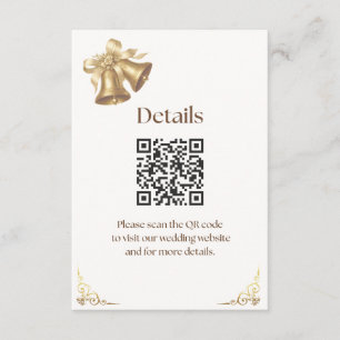 Antique Gold Bells Wedding Enclosure card