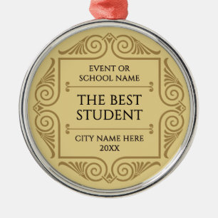 Antique Gold Champion Winner Business Recognition Metal Ornament