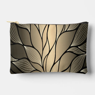 Antique Gold Creative Leave Pattern Accessory Pouch