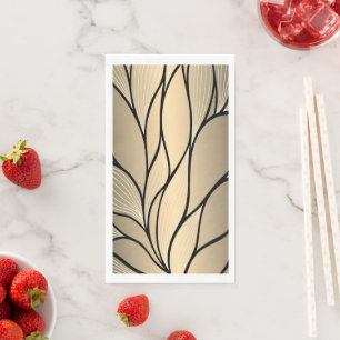 Antique Gold Creative Leave Pattern Napkin