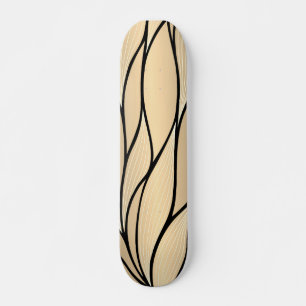 Antique Gold Creative Leave Pattern  Skateboard