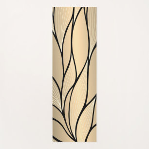 Antique Gold Creative Leave Pattern Yoga Mat