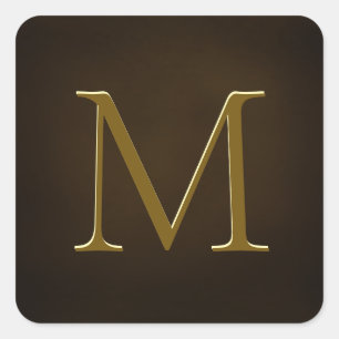 Antique Gold Embossed Monogram Personalized Seal
