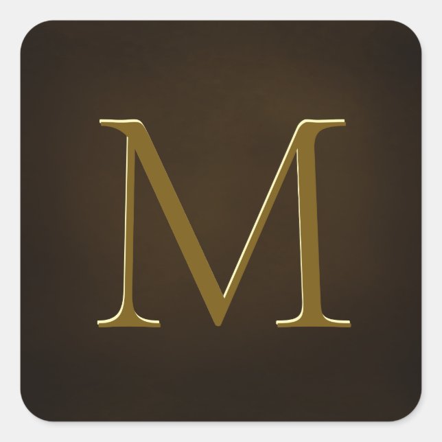 Antique Gold Embossed Monogram Personalized Seal (Front)