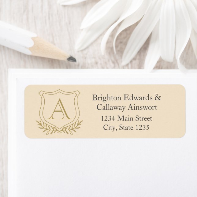 Antique Gold et Champagne Mariage Adresse (En situation)