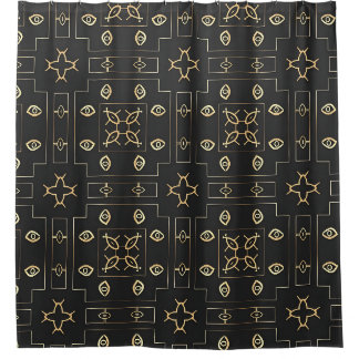 Antique Gold Eye Motif on Black