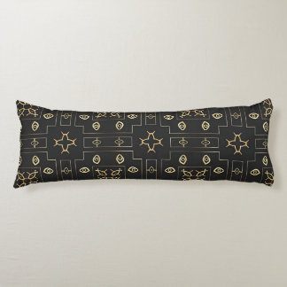 Antique Gold Eye Motif on Black Body Pillow
