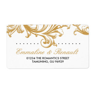 Antique Gold Floral Wedding Address Labels