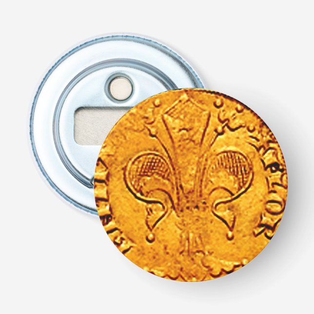 ANTIQUE GOLD FLORENTINE FORINT BOTTLE OPENER (Front)