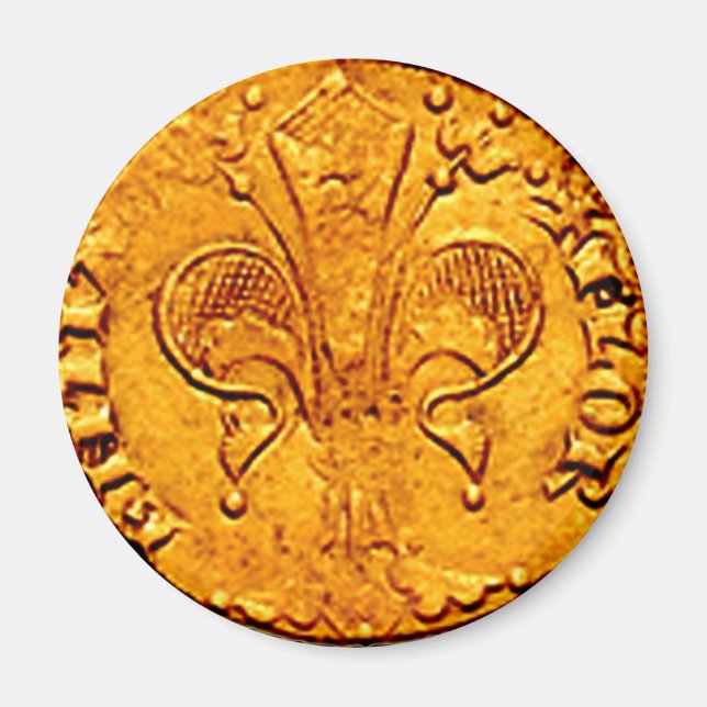 ANTIQUE GOLD FLORENTINE FORINT MAGNET (Front)