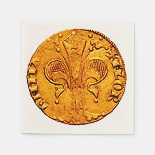 ANTIQUE GOLD FLORENTINE FORINT NAPKIN (Front)