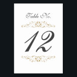 Antique Gold Flourish Wedding Table Number Card<br><div class="desc">Elegant gold flourish design. Matching invitation,  rsvp cards,  postage stamps and more in the Little Bayleigh Store.</div>