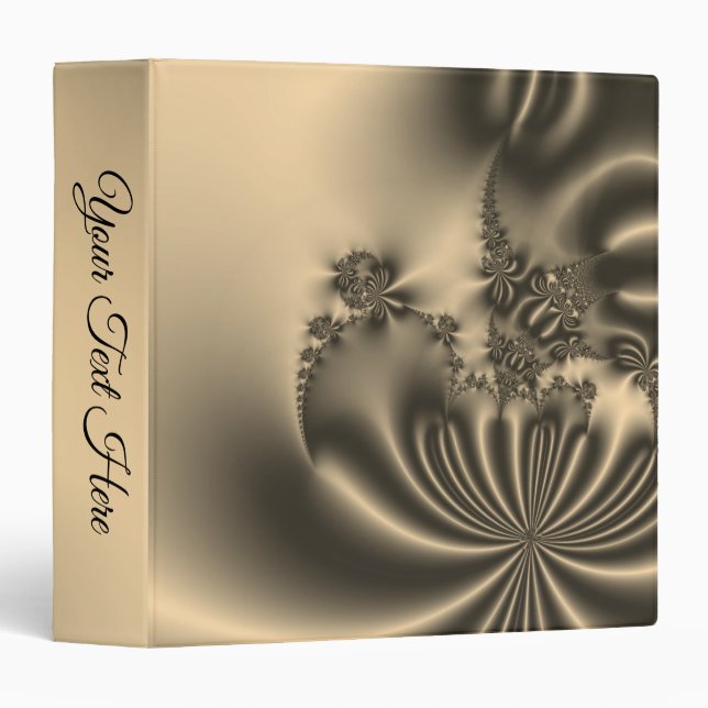 Antique Gold Flowing Fractal Personal Binder (Front/Spine)