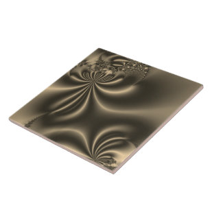 Antique Gold Flowing Fractal Tile
