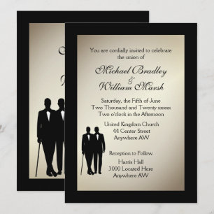 Antique Gold Gay Faire-part de mariage