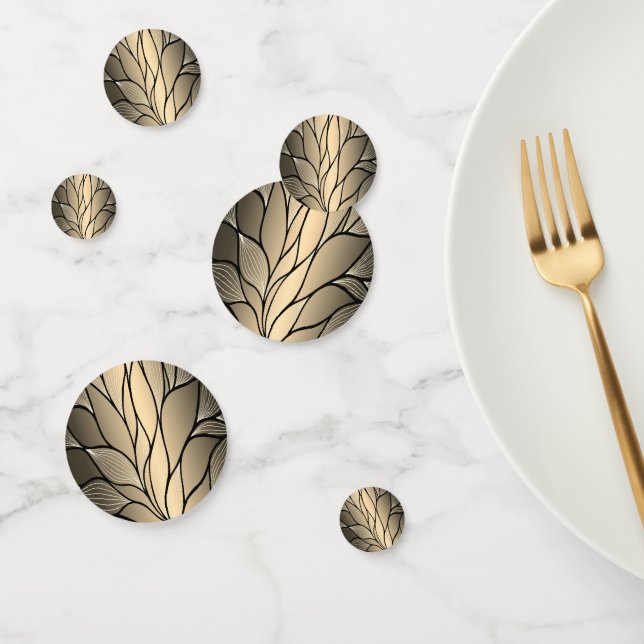 Antique Gold Leave Pattern  Confetti (Group)