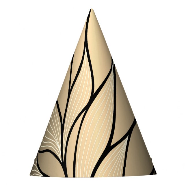 Antique Gold Leave Pattern  Party Hat (Front)