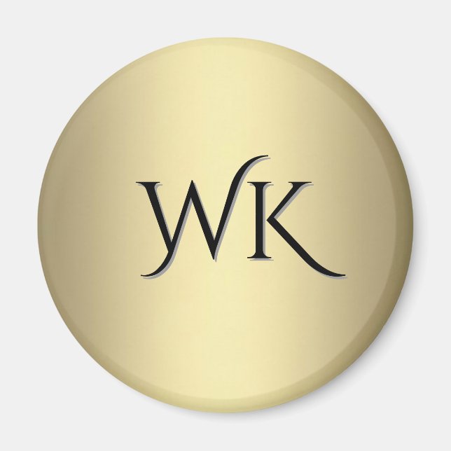 Antique Gold Monogram Magnet (Front)