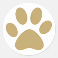 Antique Gold Pet Cat Dog Pawprint