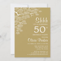 Antique Gold Pine Branch Surprise 50th Birthday