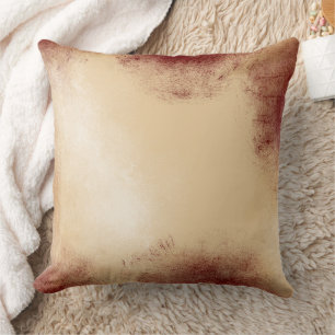 Antique Gold Red Brown Vintage Decor Throw Pillow