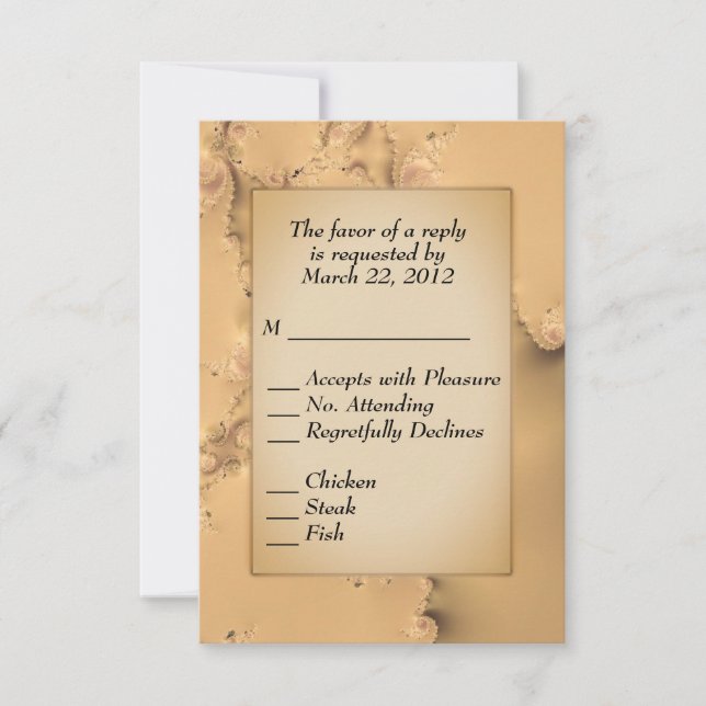Antique Gold  RSVP with Menu Choice (Front)