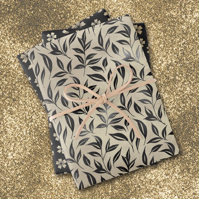 Antique Gold Silver Floral Patterns Wrapping Paper Sheet (Creator Uploaded)