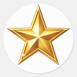 Antique Gold Star Envelope Seal Sticker