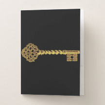 Antique Golden Gold Steampunk Skeleton Key