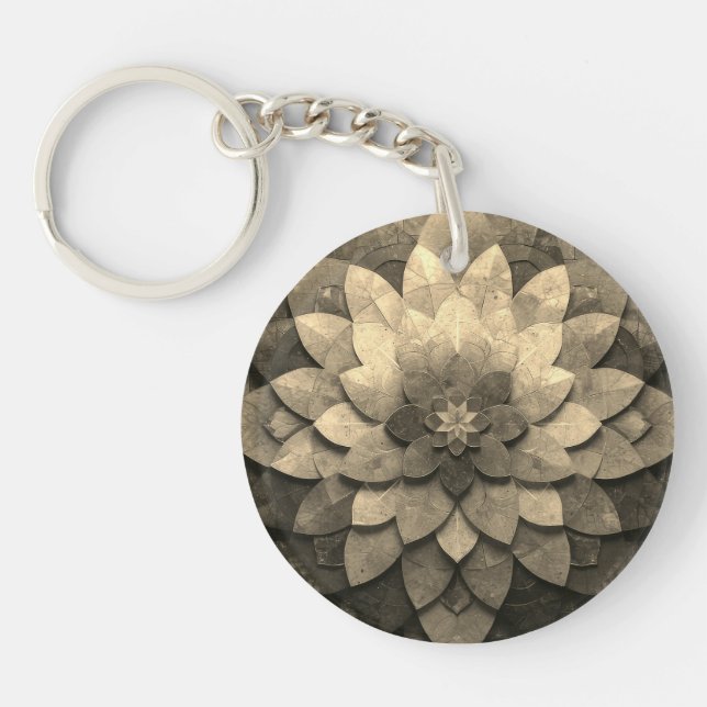 Antique Golden Mandala Art Fleur texturée (Devant)