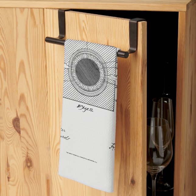 Antique Golf Ball 1902, Patent Drawing Kitchen Towel (Thirds Fold)